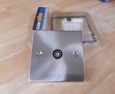 Click Deco Coaxial RF Brushed Socket 1-Gang