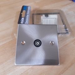 Click Deco Coaxial RF Brushed Socket 1-Gang