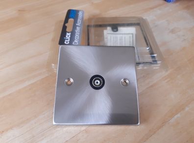 Click Deco Coaxial RF Brushed Socket 1-Gang