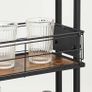 Serving Trolley, Kitchen Trolley, Kitchen Shelf on Wheels, 3 Levels, 360 degrees Rotation, for Kitchen, Dining Room, Living Room, Study Room, Vintage Brown or Black Image 4