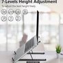 Adjustable Laptop Riser ABS Silicone Foldable Lap Desk Portable Computer Holder, Ventilated Cooling Notebook Stand for 10 15.6 Laptops,Tablet-Black Image 2
