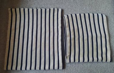 Two Burren Beige & Black Stripped Cushions covers