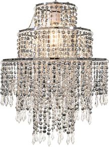 3-Tier Clear Chandelier Light Shade | Lamp Shade for Pendant Light Ceiling Light Shade Acrylic Crystal Chandelier Easy Fit Lampshades for Ceiling Lights for Living Room Bedroom Kitchen Hallway MULTIPLE COLOURS AVAILABLE (FREE POSTAGE)