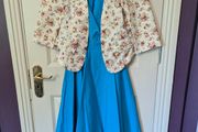 Blue off shoulder dress