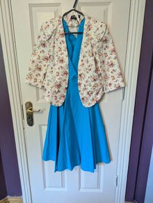 Blue off shoulder dress