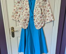 Blue off shoulder dress