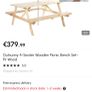 Outsunny 4-Seater Wooden Picnic Bench Set-Fir Wood Image 6