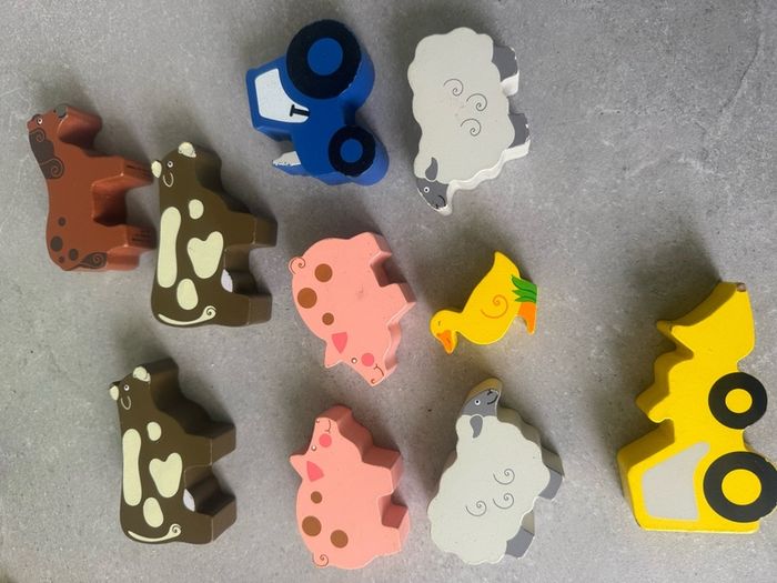 wooden toys for toddler kid m, farm animals, puzzles, truck