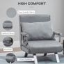 Single Sofa Bed Adjustable Suede Small for Small Spaces Single Person Grey Image 4