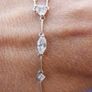 Vintage Sterling Silver 925 Multiple Cubic Zirconia Gems Necklace 5,6g length -18" Image 4