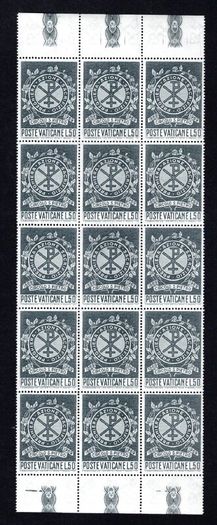 1969 Vatican City The 100th Anniversary of the Circle of Saint Peter Commemorative Stamps  Blocks of 15 Mint Never Hinged (MNH)