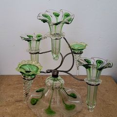 Victorian glass epergne/centrepiece