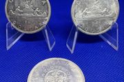 Canadian silver dollar coins x3