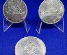 Canadian silver dollar coins x3