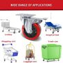 Heavy Duty Double Bearing BRAKED 100mm Swivel Castor Wheel Trolley Furniture Caster 700KG Free Fitting Image 2