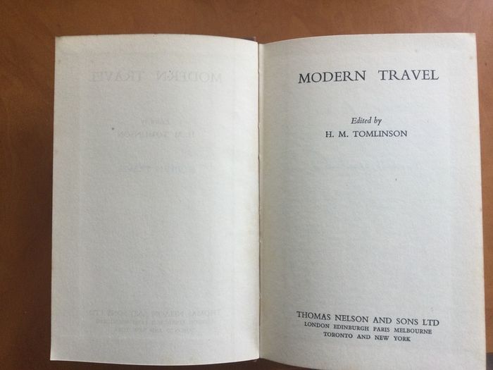 Book Modern travel by H.M.Tomlinson. REDUCED