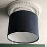 IKEA dark blue velvet ceiling light shade Image 3