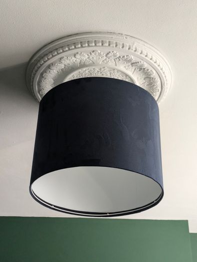 IKEA dark blue velvet ceiling light shade