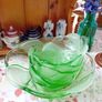 Green Glass Dessert Bowl set Image 10