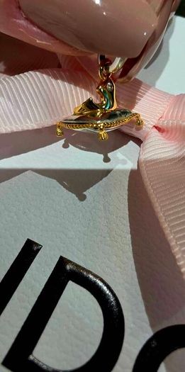 Pandora Disney Princess Auroras Crown on  golden Pillow with Lab grown Diamond  New