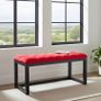 Velvet Wooden Bench 100x40cm Natural Alder Frame Image 2