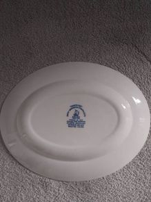 vintage collection of blue and white plates