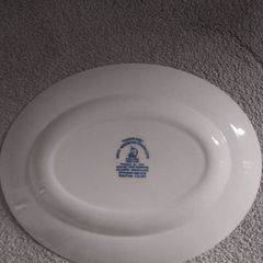 vintage collection of blue and white plates