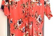 NEXT Coral Floral Summer Dress Sz 18UK (Fit 16-20UK)
