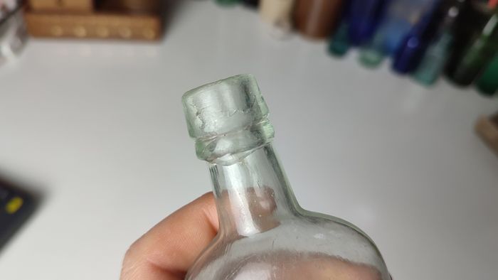 192 - Antique Applied Lip Sea Glass Decorative Collectible Bottle
