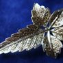 Vintage Silver Tone Marcasite Maple Leaf Brooch Image 4