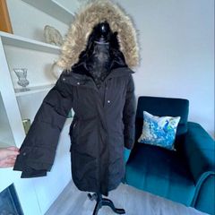 Black Hooded Long Winter Coat from Zara. Size Small UK 8 / EU 36