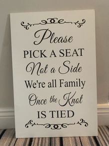 Wedding Ceremony Seating Sign