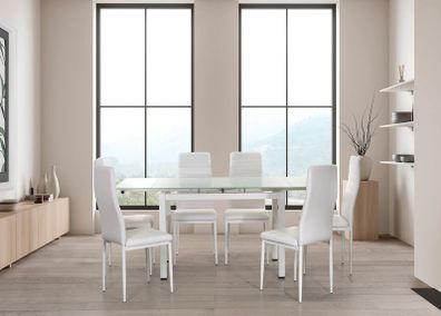 Glass Dining Table Set for 6 chairs