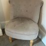 Grey velvet bedroom buttoned armchair Image 2