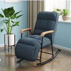 BRAND NEW Rocking Chair Home Bedroom Lounge Chairs Simple Modern Balcony Armchair Sofa Recliner Dark Blue