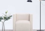 Cube Armchair Cream Fabric