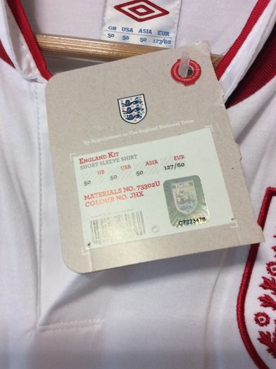 England Jersey. Official Umbro Mens Home Jersey 2012/2013. Brand New With Tags. Collect In Dublin Or Receive Via Post.