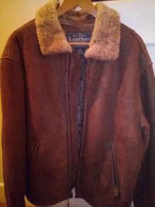 Gap brown leather jacket size large M