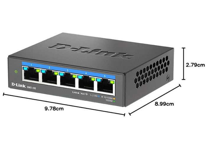 D-Link 5-Port 2.5G Multi Gigabit Unmanaged Gaming Network Switch (metal housing)