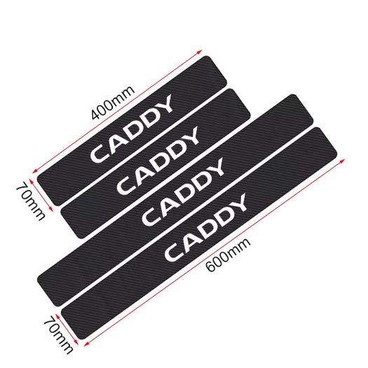 4PCS Car Carbon Fiber Door Sill Guard Sticker For Volkswagen VW Scirocco CC GOLF CADDY Emblem Auto Threshold Anti Scratch Decal