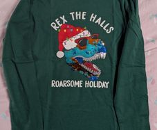Dinosaur Christmas top size 10-11