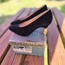 Di Sandro by Bruno Magli Black Suede Pumps with Gold Nugget Heels, EU36.5 , UK3.5, AV Image 2