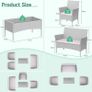 4 Person Rattan Wicker Sofa Set Image 5
