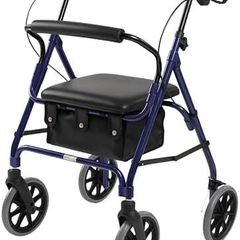 Lightweight Folding Four Wheel Rollator, Mobility Walker with Padded Seat, Lockable Brakes Portable Walker