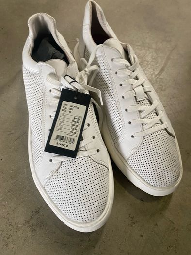 Mens white leather Bianco  shoes size 46/11