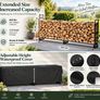 2.57m Outdoor Firewood Rack with Full Waterproof Cover  1/2 Cord, 299kg Capacity Image 2