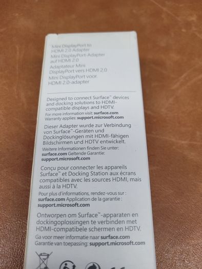 New Genuine Microsoft 1819 Surface Mini DisplayPort to HDMI 2.0 4K Adapter Cable