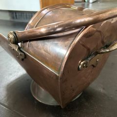 Rare Victorian copper helmet coal scuttle