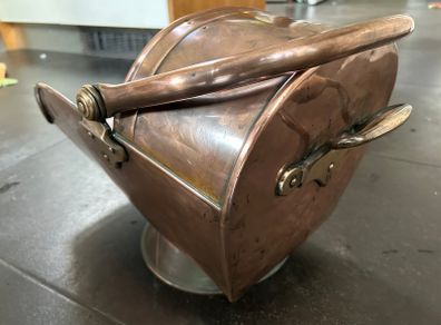 Rare Victorian copper helmet coal scuttle