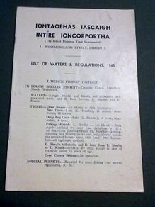 Booklet on Irish fishing districts from Inland Fisheries Trust 1965